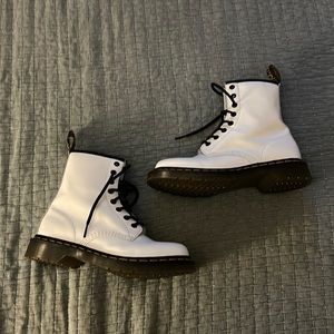 Doc Martens 1460 Women’s Smooth White Leather Lace Up Boots